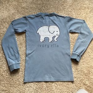 Ivory Ella Slate Blue Long Sleeve Tee | Fitted | Girls | Teens